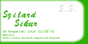 szilard sikur business card
